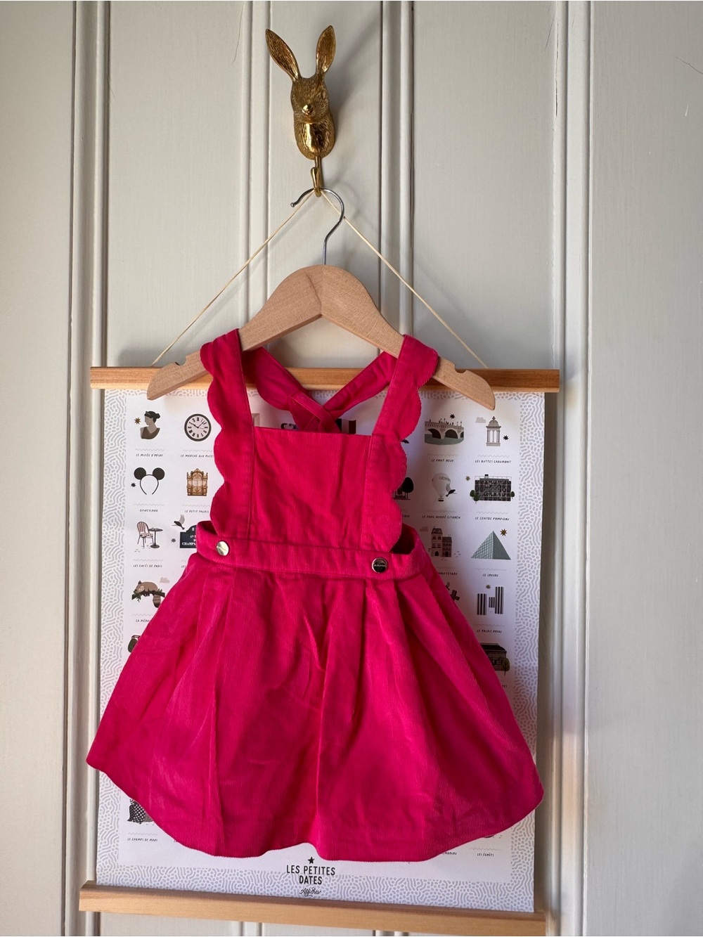 Jacadi Hot Pink Pinafore Dress Skirt